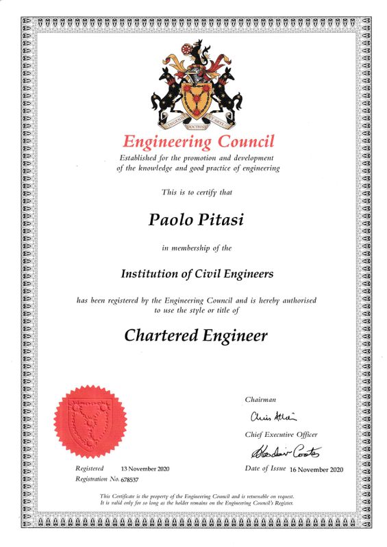 Civil Engineer Certificate